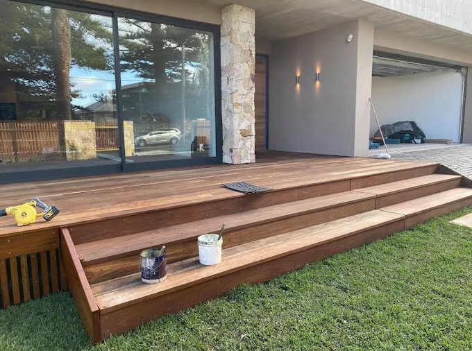 Hardwood decking painting